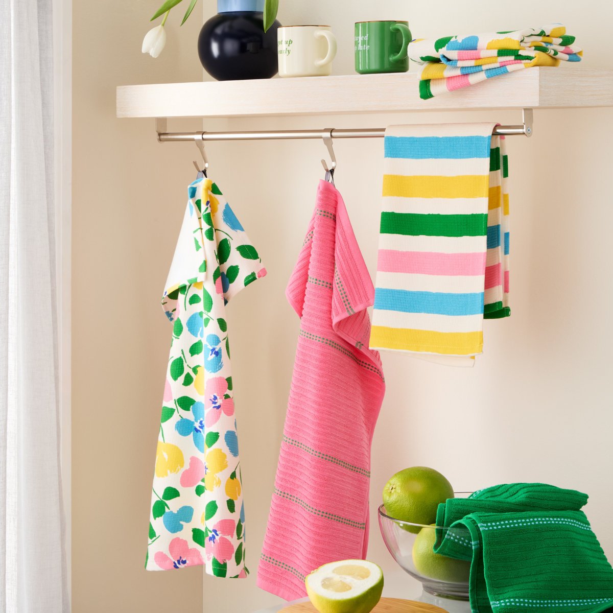 KATE SPADE NEW YORK PAINTERLY BOUQUET Kitchen Towel SET OF 4 (Set of 6)